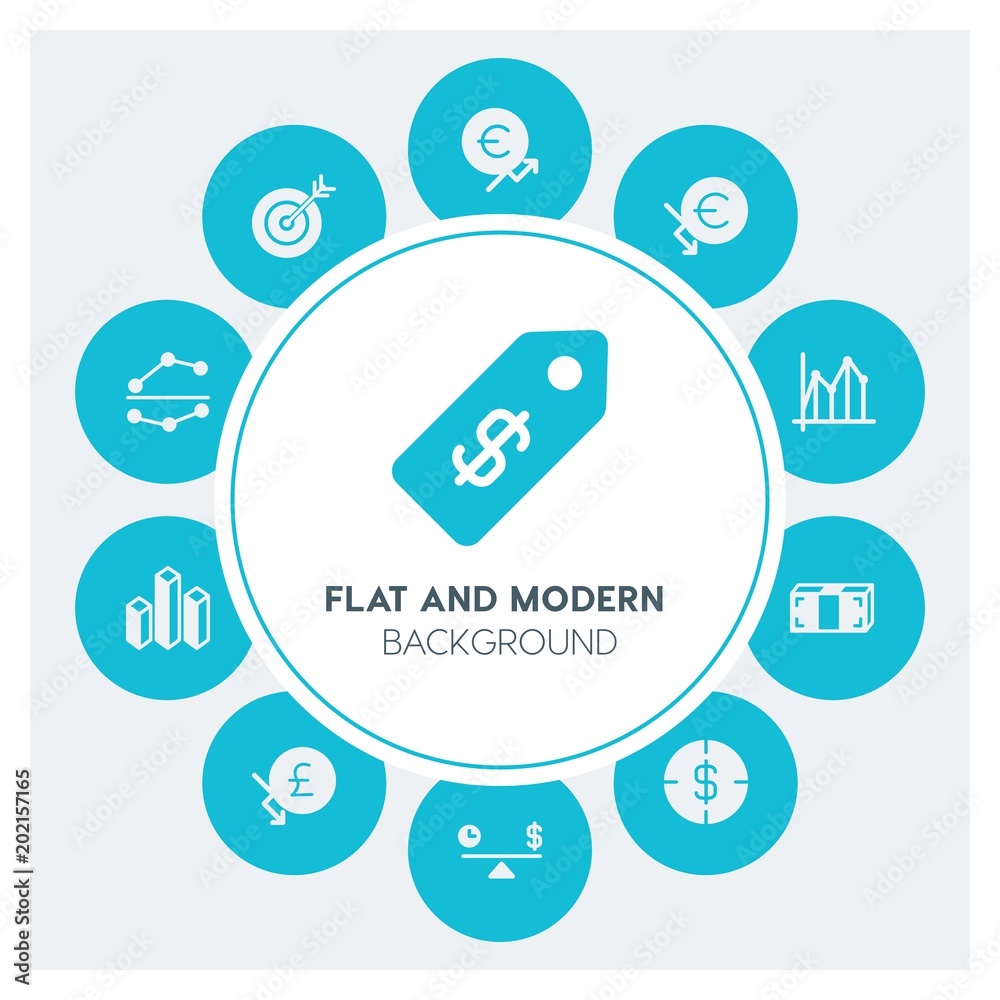 Φωτογραφία business, money, charts Infographic Circle fill Icons Set