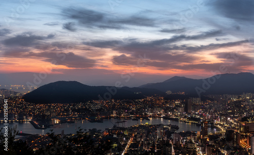 Sunset at Mount Pongeo in Busan