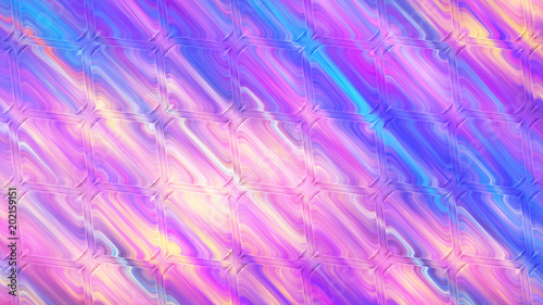 Abstract intricate blue, purple and orange mesh pattern. Fractal background. Fantasy digital art. 3D rendering.
