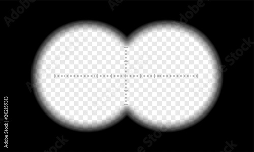 Binoculars view vector transparent circle lens