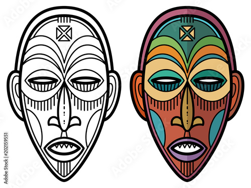 Indian aztec, african, mexican historic tribal mask
