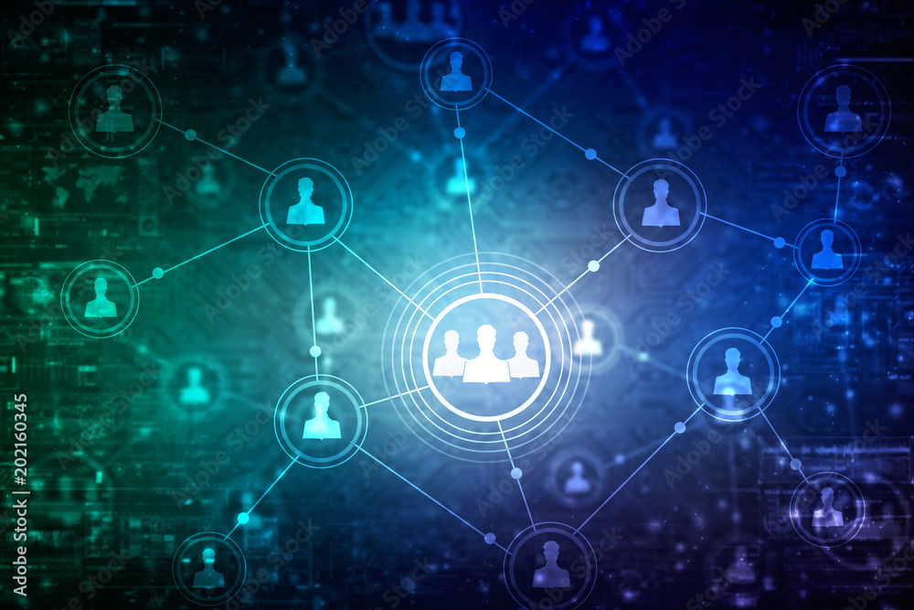 2d illustration Business Network 2d illustration Business Network