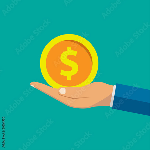 Pictograph of money in hand. Vector icon © Vector VA