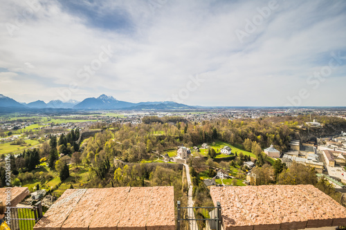 Aussicht auf die Stadt Salzburg von der Festung Hohensalzburg in Österreich photo