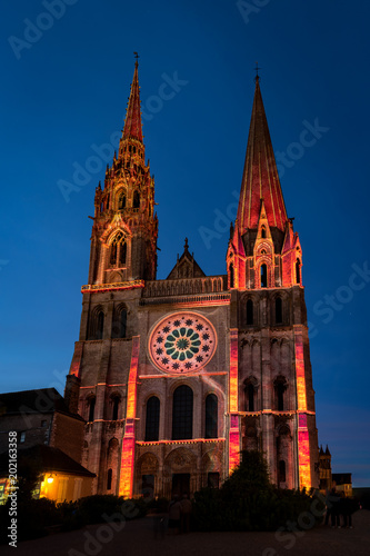 Obraz na płótnie Lumiere light show at Chartres Cathedral