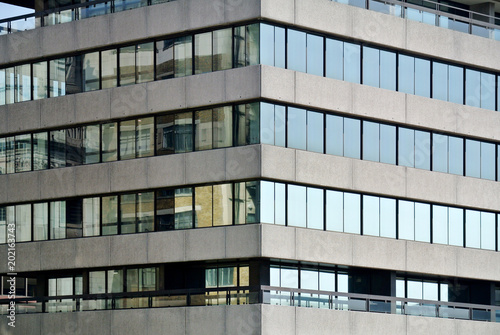 glass facade detail of modern building,