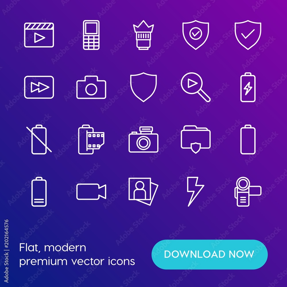 Modern Simple Set of mobile, security, video, photos Vector outline Icons. Contains such Icons as attractive, cinema, hand, movie and more on gradient background. Fully Editable. Pixel Perfect. Modern Simple Set of mobile, security, video, photos Vector outline Icons. Contains such Icons as attractive, cinema, hand, movie and more on gradient background. Fully Editable. Pixel Perfect.