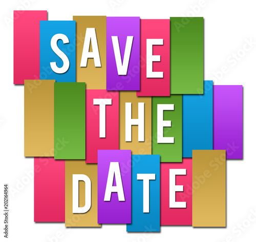 Save The Date  Colorful Stripes Group 