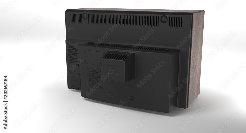 3D rendering - old tv isolated on white background. 3D rendering - old tv isolated on white background.