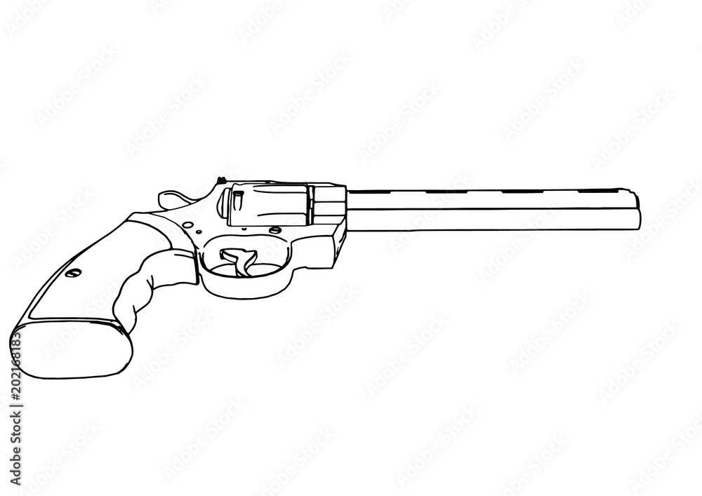 outline of a gun vector.