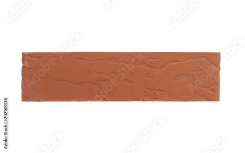 Perforated red brick isolated on white background © dule964