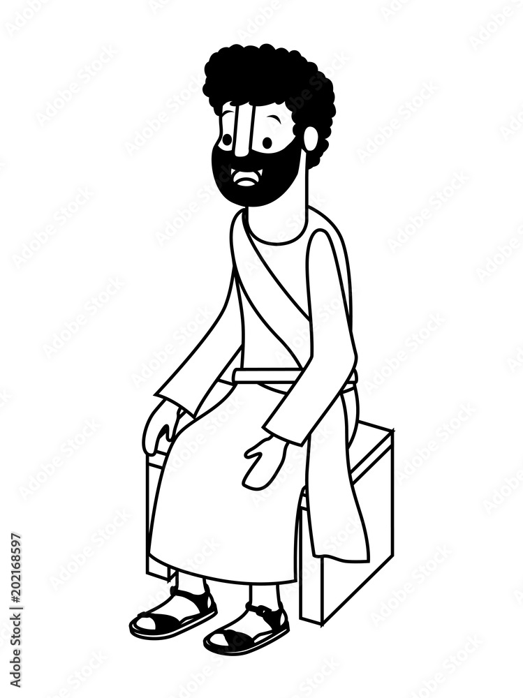 apostle of Jesus sitting on wooden chair vector illustration design apostle of Jesus sitting on wooden chair vector illustration design