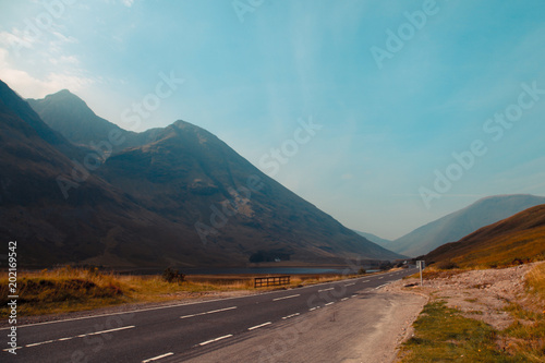 Road in Highlands  Scotland.