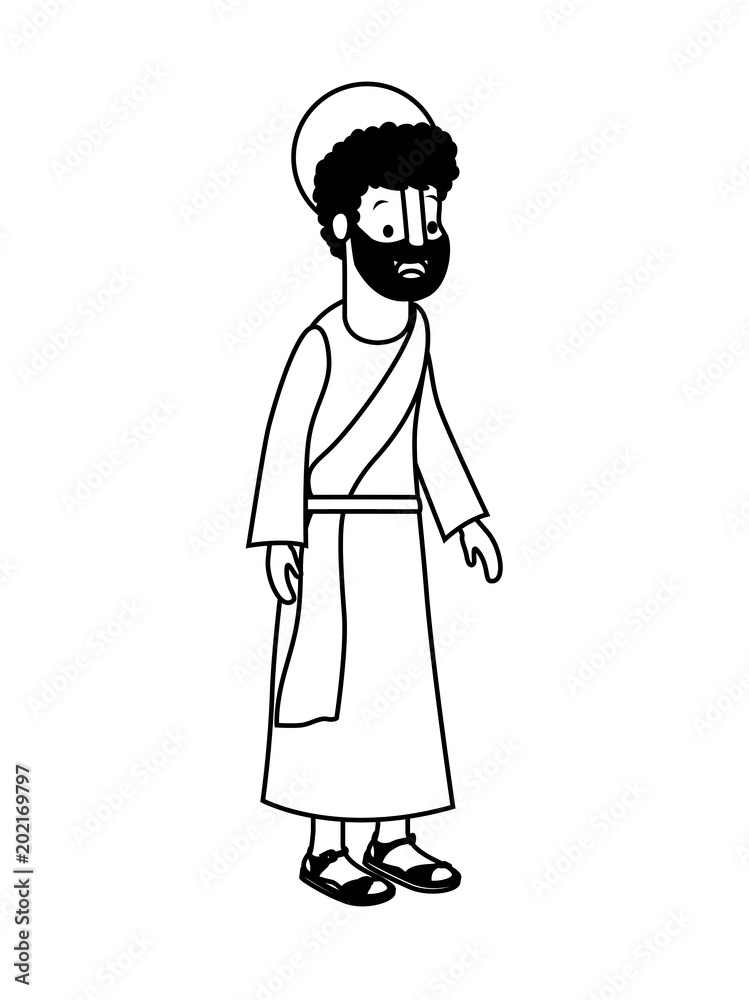 apostle of Jesus with halo character vector illustration design apostle of Jesus with halo character vector illustration design