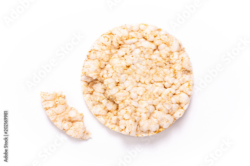 Food concept Rice cracker or Rice cake on white background