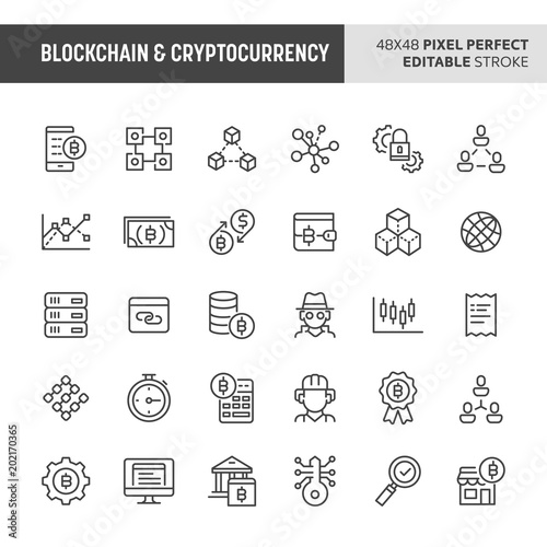 Blockchain & Cryptocurrency Vector Icon Set