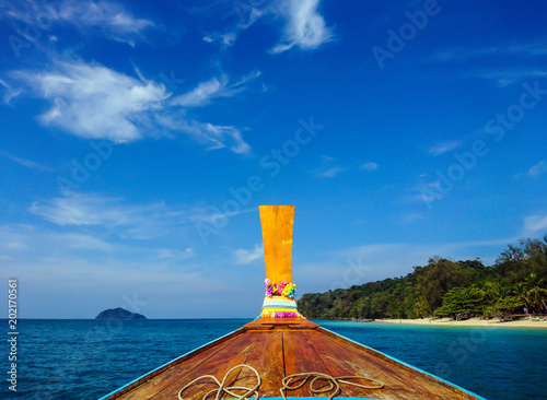 Boat to Koh Bulone island beach, Satun photo