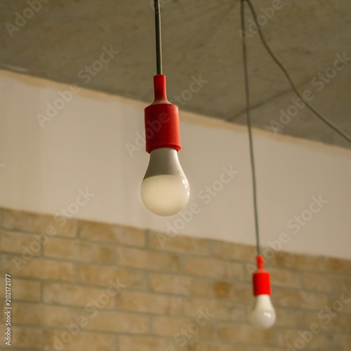 Lamps on the ceiling, modern interior decoration photo