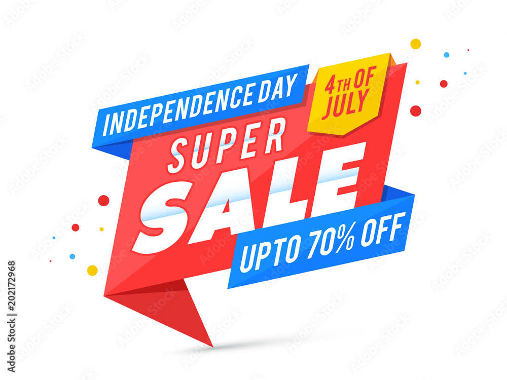 Happy Independence Day, 4th og July celebration concept. with 70% Sale Offers.