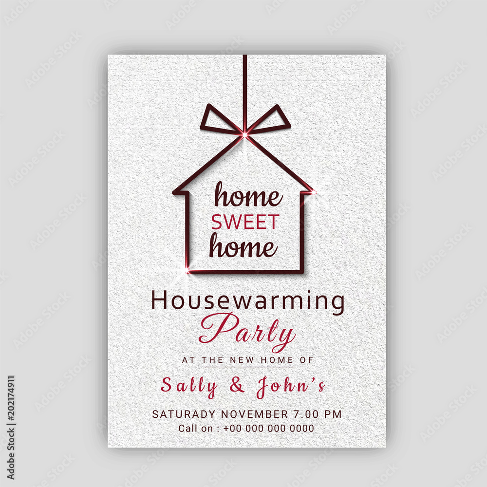 Housewarming party invitation card design. Stock Vector | Adobe Stock