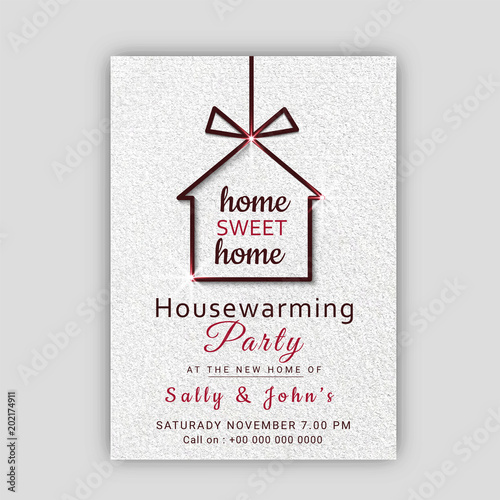 Housewarming party invitation card design.