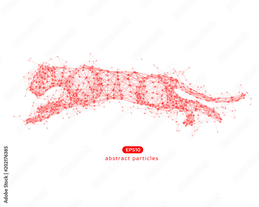 Vector abstract illustration of jumping puma. Vector abstract illustration of jumping puma.