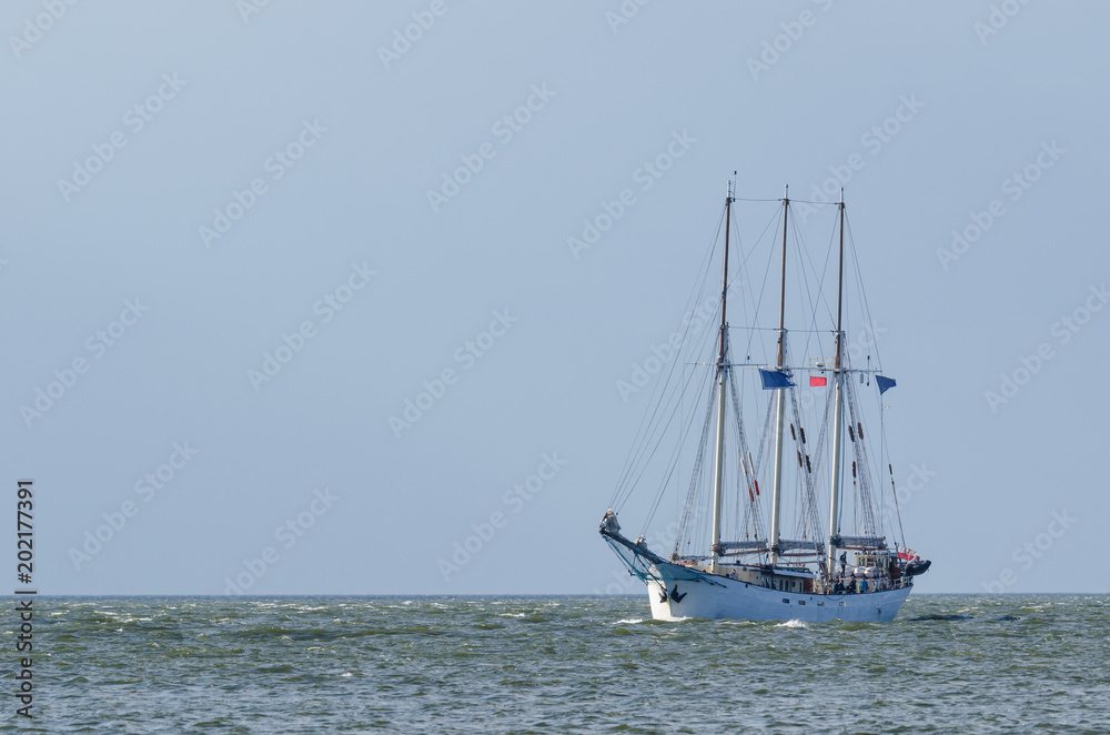 SAILING VESSEL - A gaff schooner at sea