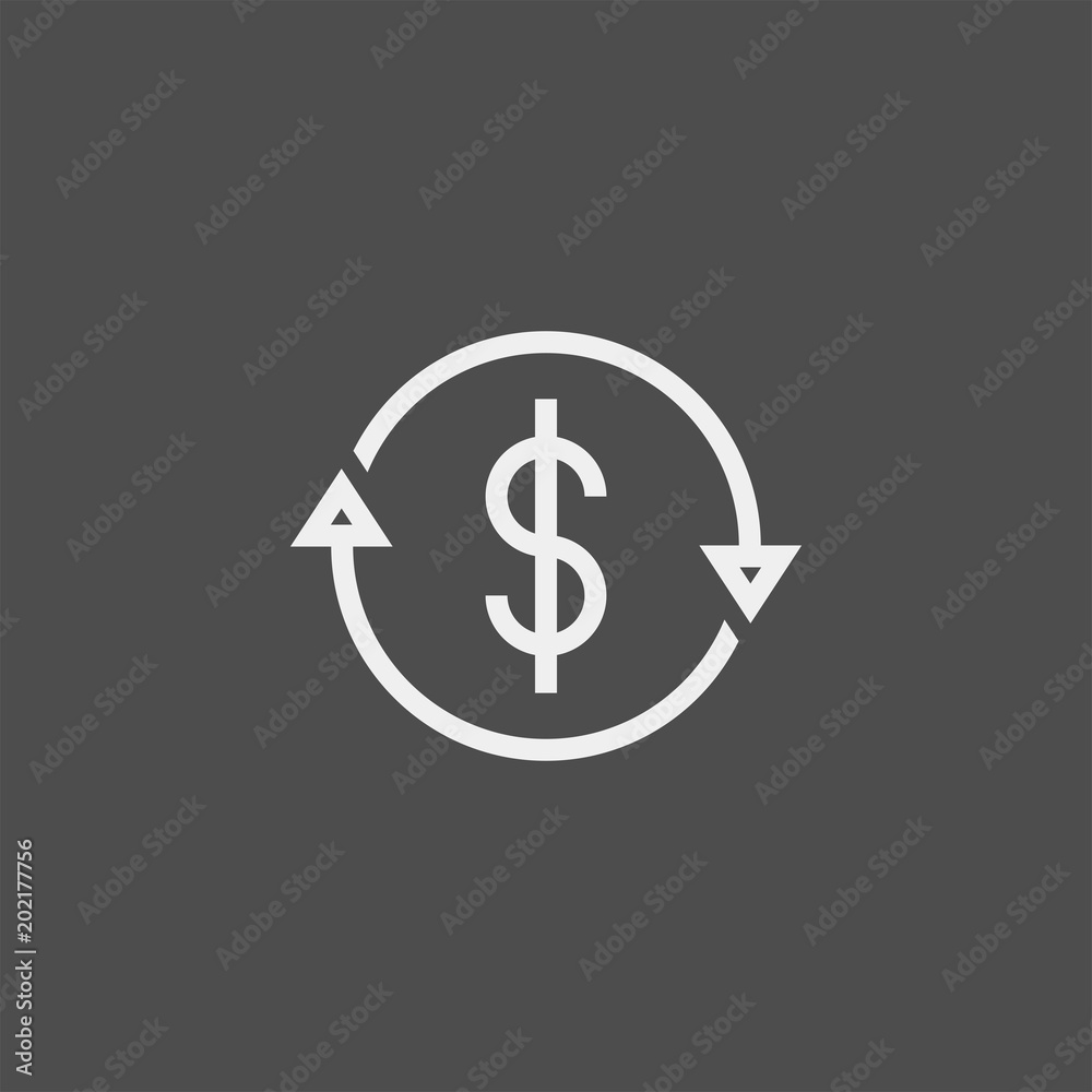 Currency conversion flat vector icon. Dollar conversion flat vector icon Currency conversion flat vector icon. Dollar conversion flat vector icon