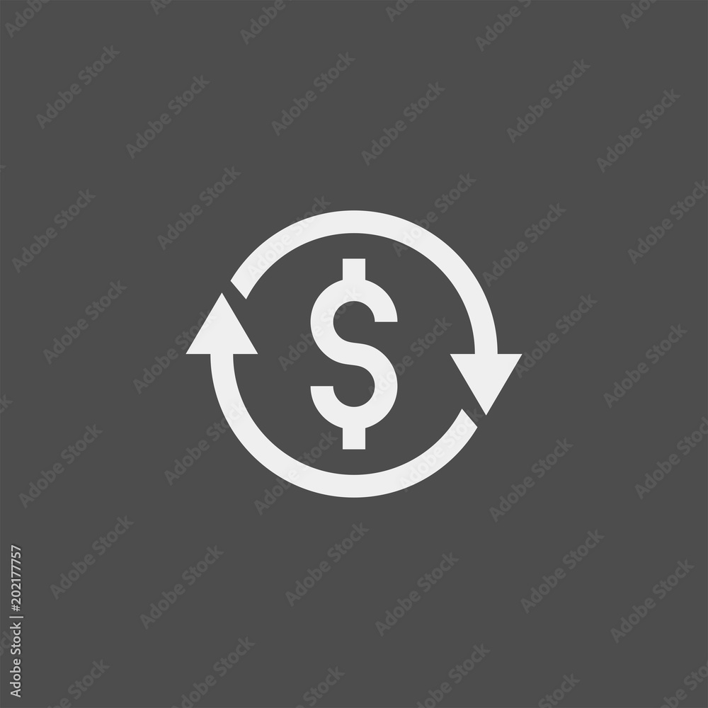 Currency conversion flat vector icon. Dollar conversion flat vector icon Currency conversion flat vector icon. Dollar conversion flat vector icon