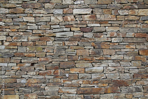 Stacked stone wall background photo