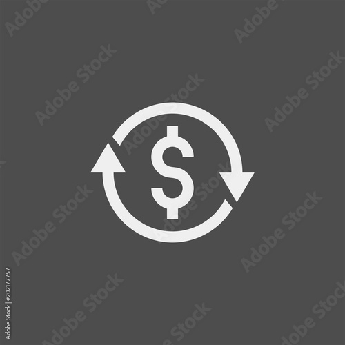 Currency conversion flat vector icon. Dollar conversion flat vector icon