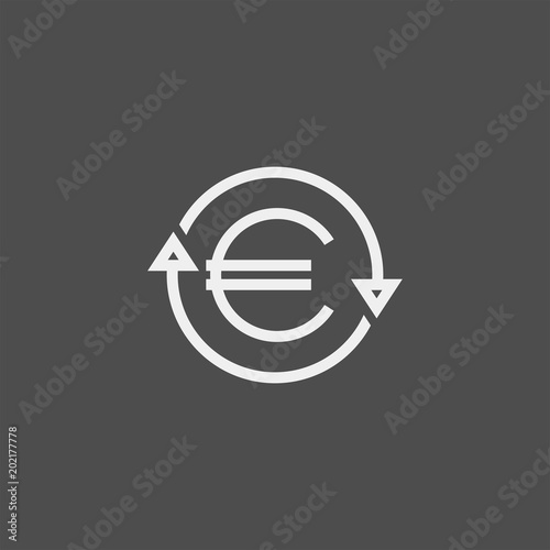Currency conversion flat vector icon. Euro conversion flat vector icon