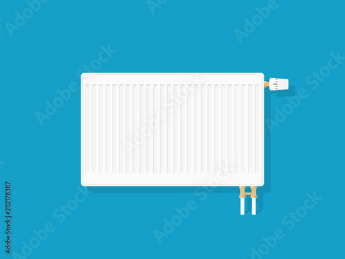 Heating radiator. Metal radiator for heating systems. Flat desig