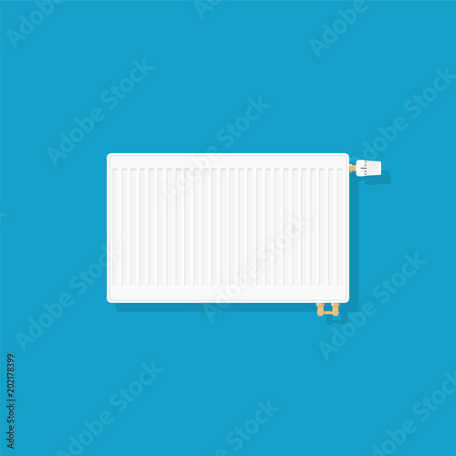 Heating radiator. Metal radiator for heating systems. Flat desig