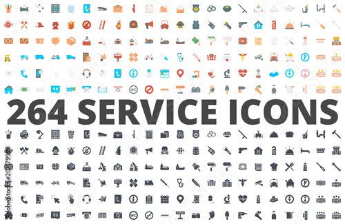Service flat silhouette icon vector