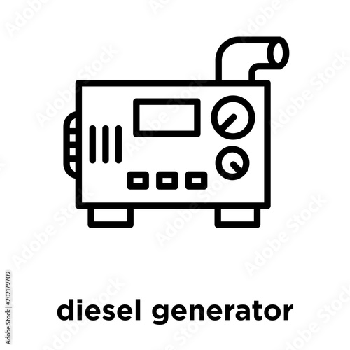 diesel generator icon isolated on white background