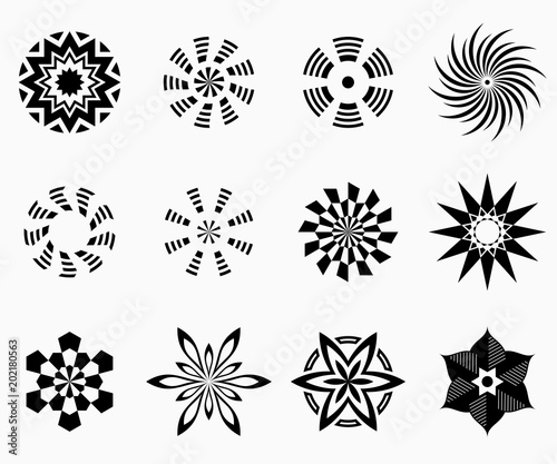 Set of symmetric geometric shapes