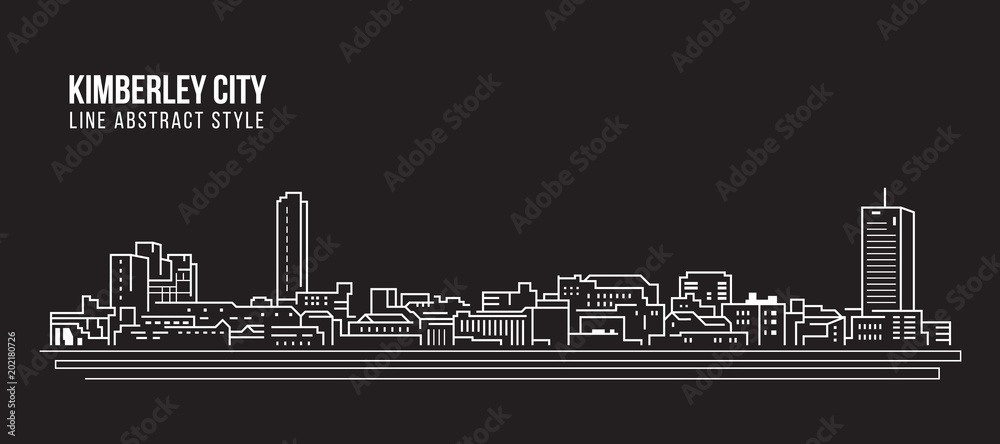 Cityscape Building Line art Vector Illustration design - Kimberley city