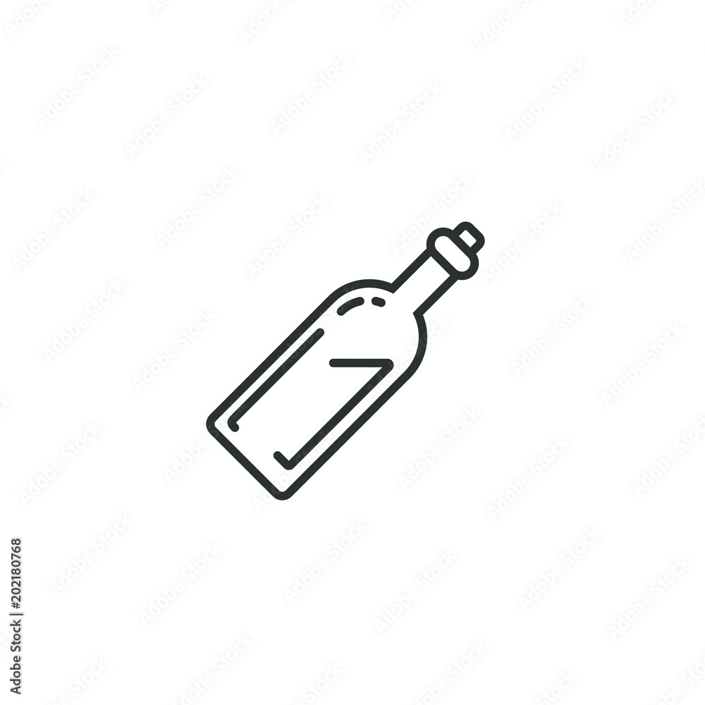 Black and white linear bottle icon Black and white linear bottle icon