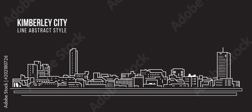 Cityscape Building Line art Vector Illustration design - Kimberley city
