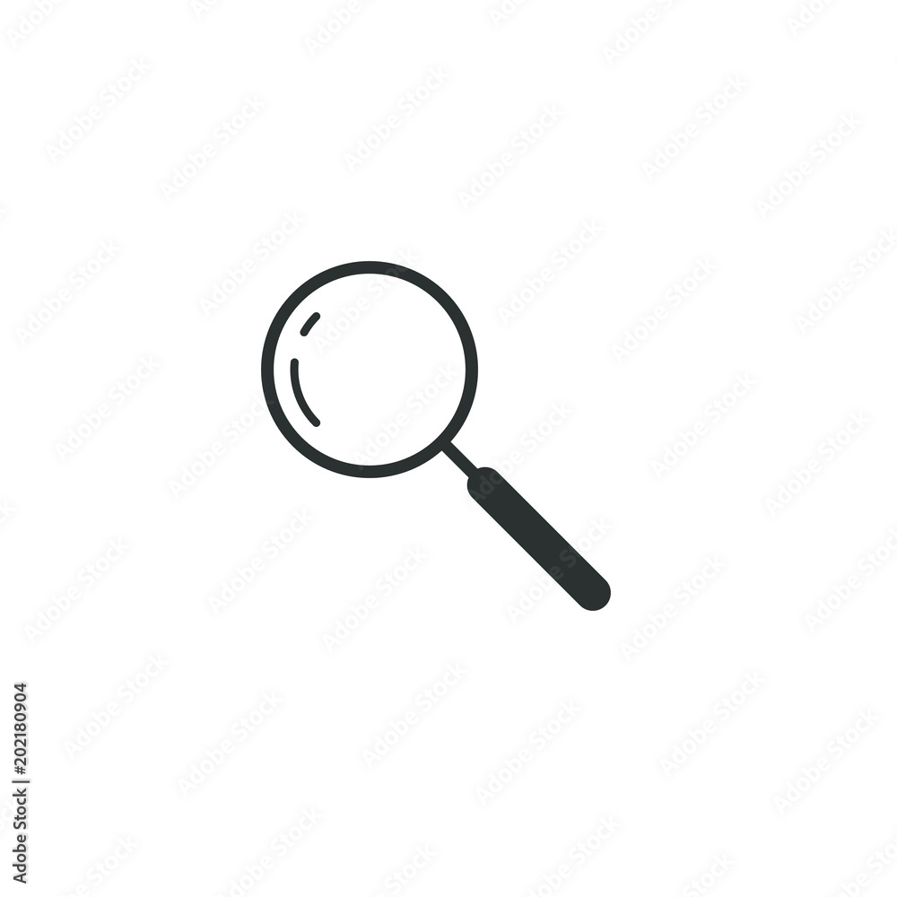 black and white frameless linear magnifier icon black and white frameless linear magnifier icon
