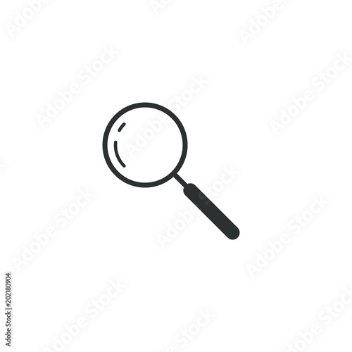 black and white frameless linear magnifier icon