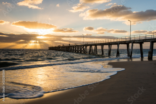 Sunset over the Jetty at Port Noarlunga South Australia Australia on the 25th February 2018