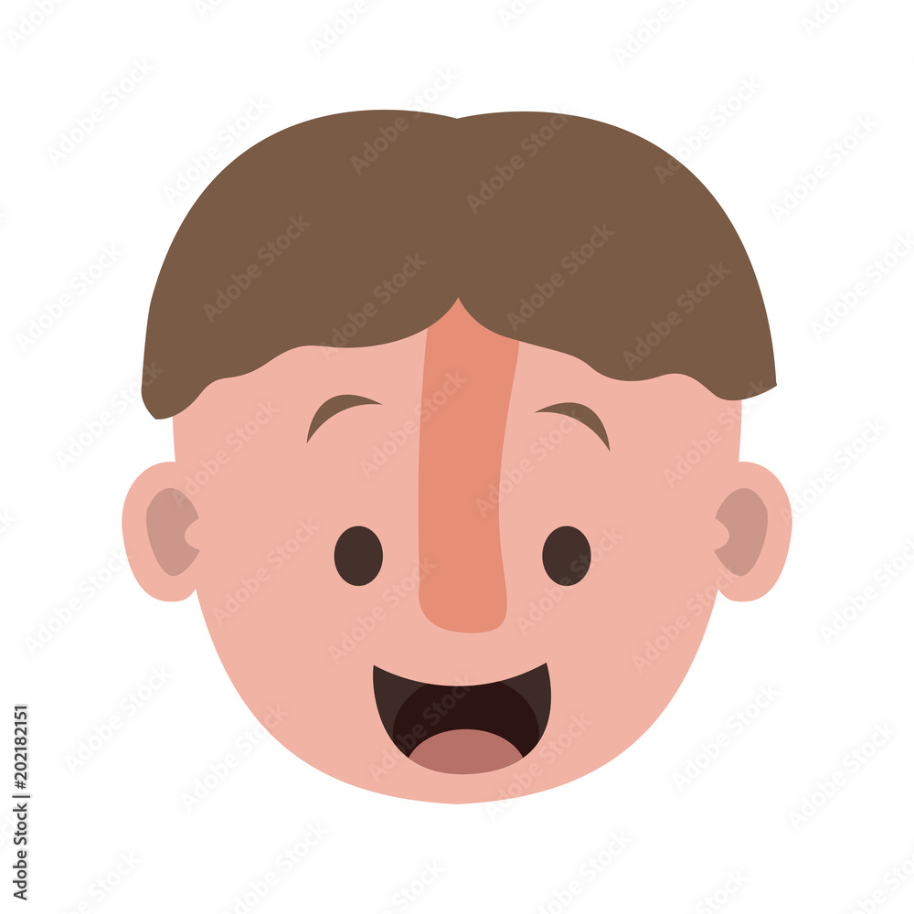 young man head character vector illustration design
