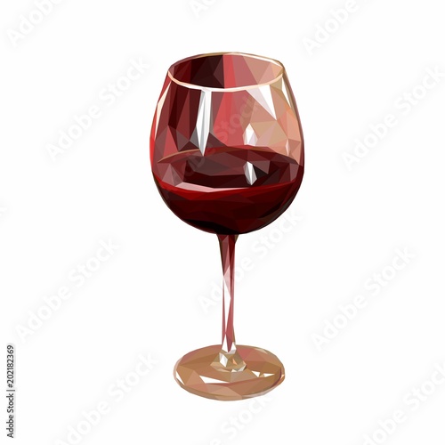 original beautiful crystal glass of red wine