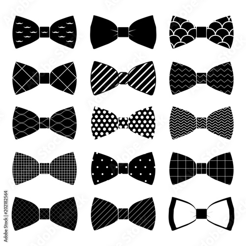set of bow tie in vector on white background