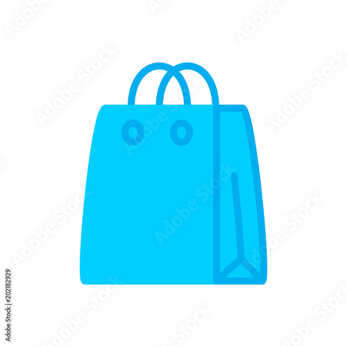 Shopping bag e-commerce flat icon vector photo