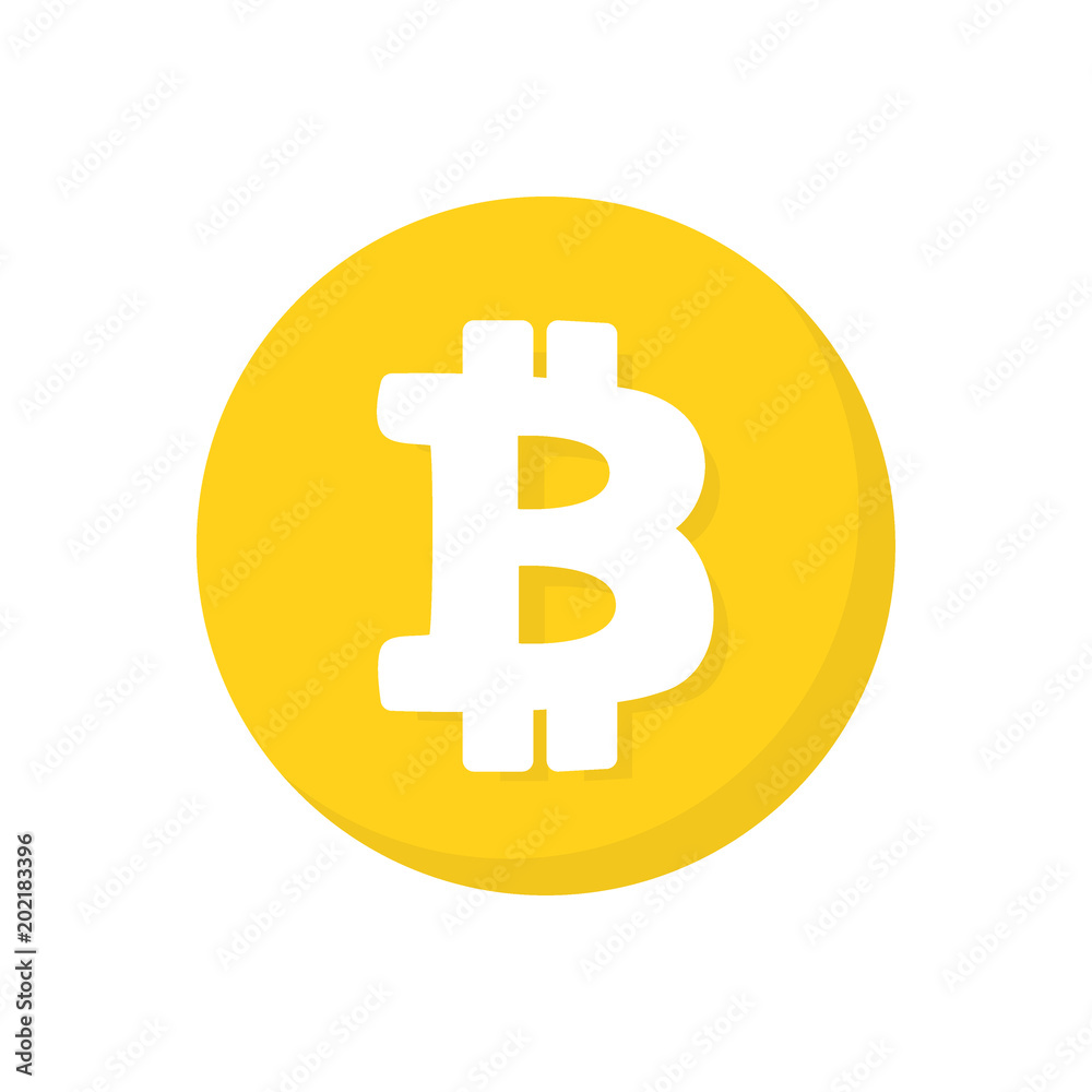 Bitcoin cryptocurrency trading flat icon vector Bitcoin cryptocurrency trading flat icon vector