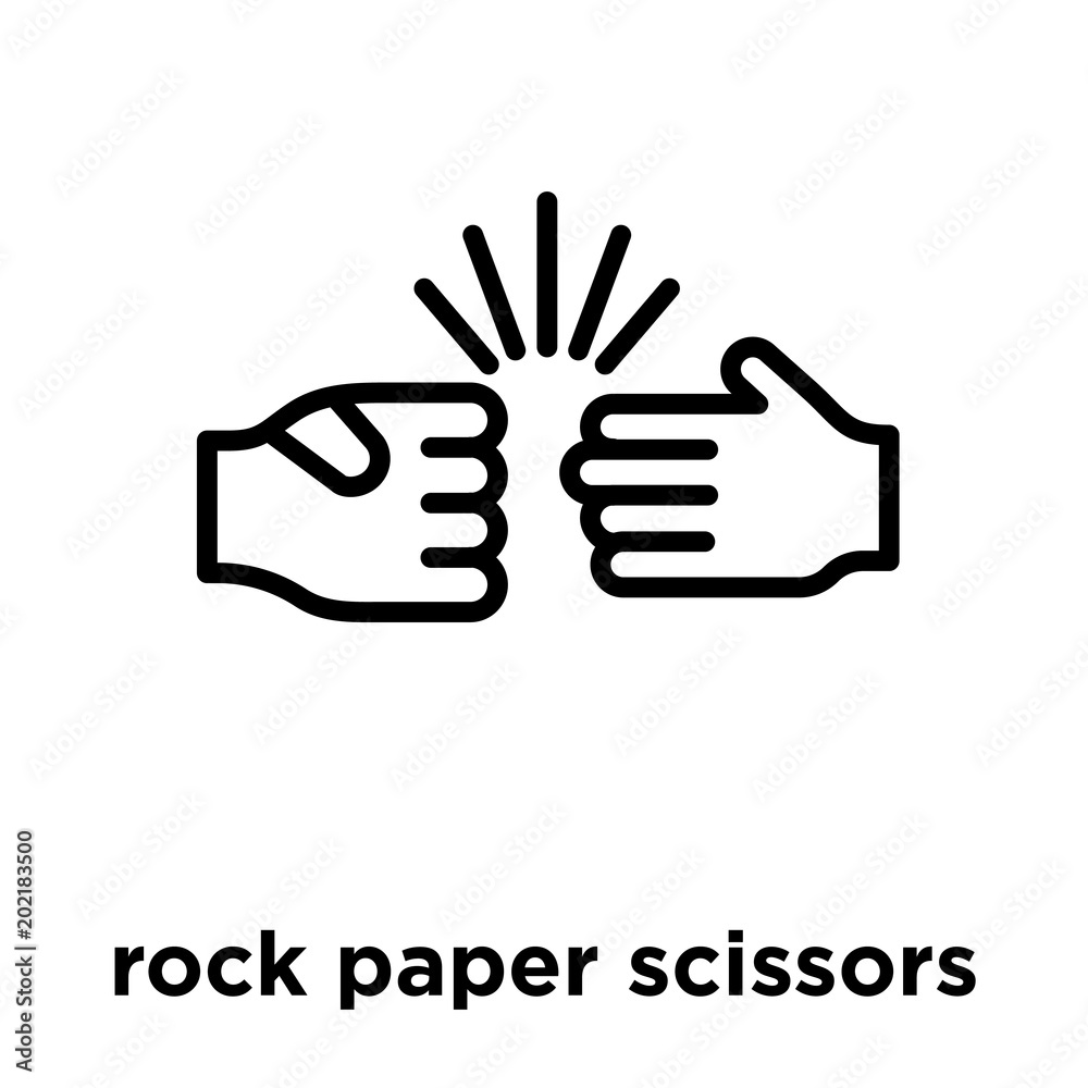 Fototapeta premium rock paper scissors icon isolated on white background