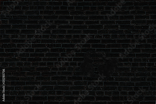 the old black brick wall texture